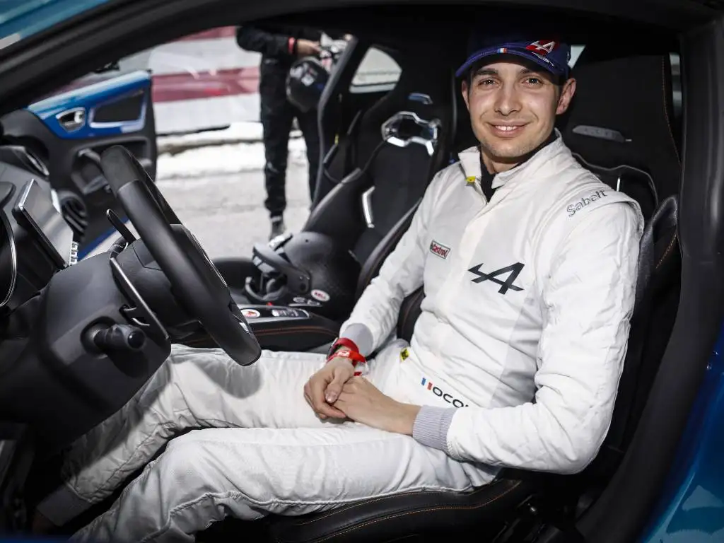 Esteban Ocon in the Alpine course car for the Monte Carlo Rally