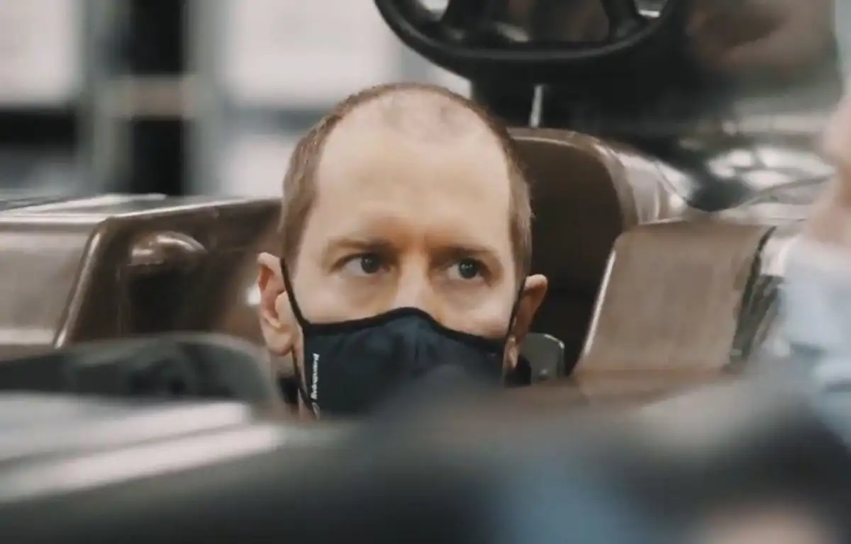 Sebastian Vettel Aston Martin seat fitting
