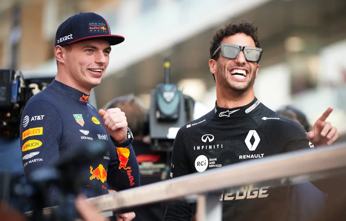 Max Verstappen and Daniel Ricciardo smiling