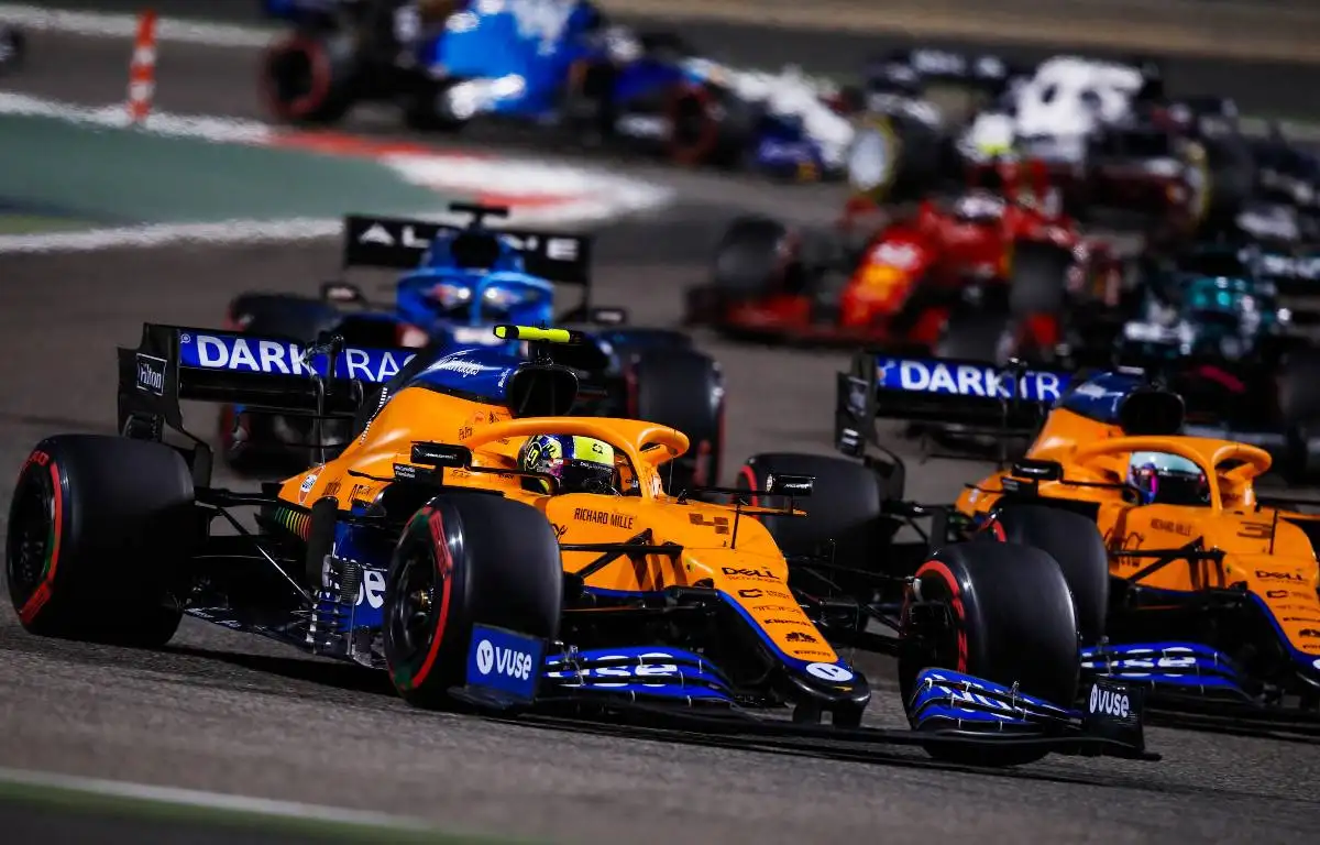 Lando Norris, Daniel Ricciardo, McLaren, 2021 Bahrain Grand Prix