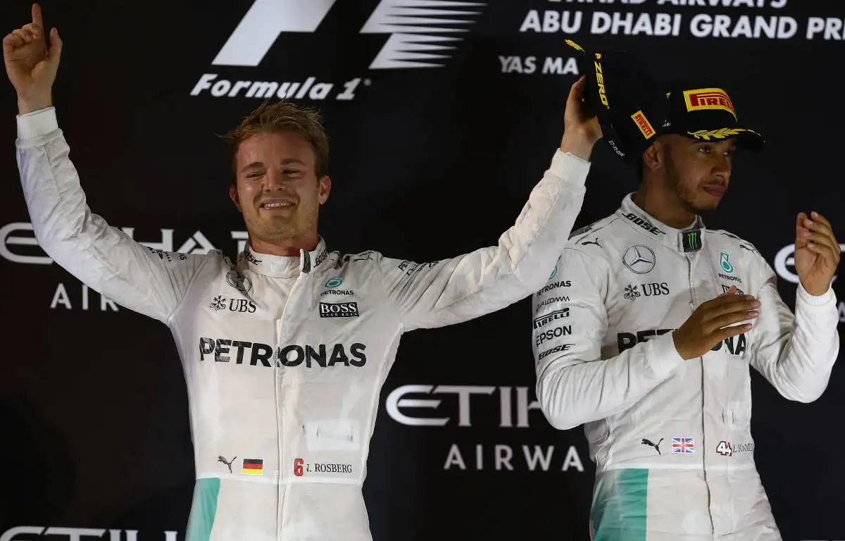 Nico Rosberg Lewis Hamilton, 2016 Abu Dhabi Grand Prix podium