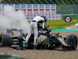 Russell confronts Bottas after huge collision