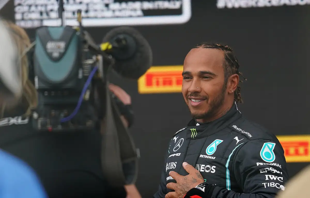 Lewis Hamilton smiling camera