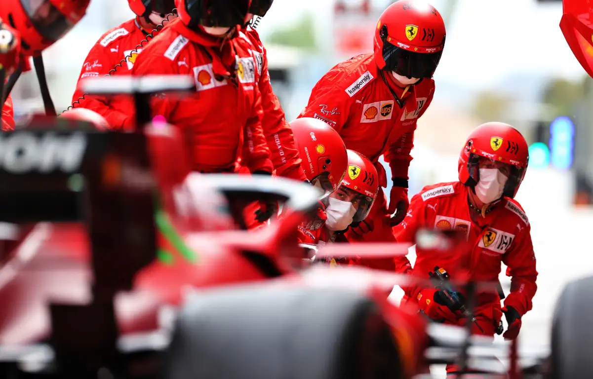 Charles Leclerc Ferrari pit stop