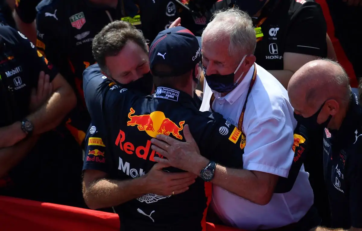 Max Verstappen Christian Horner Helmut Marko PA