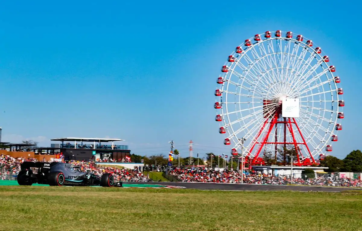 Valtteri Bottas (Mercedes) on track at Suzuka, home of the Japanese Grand Prix