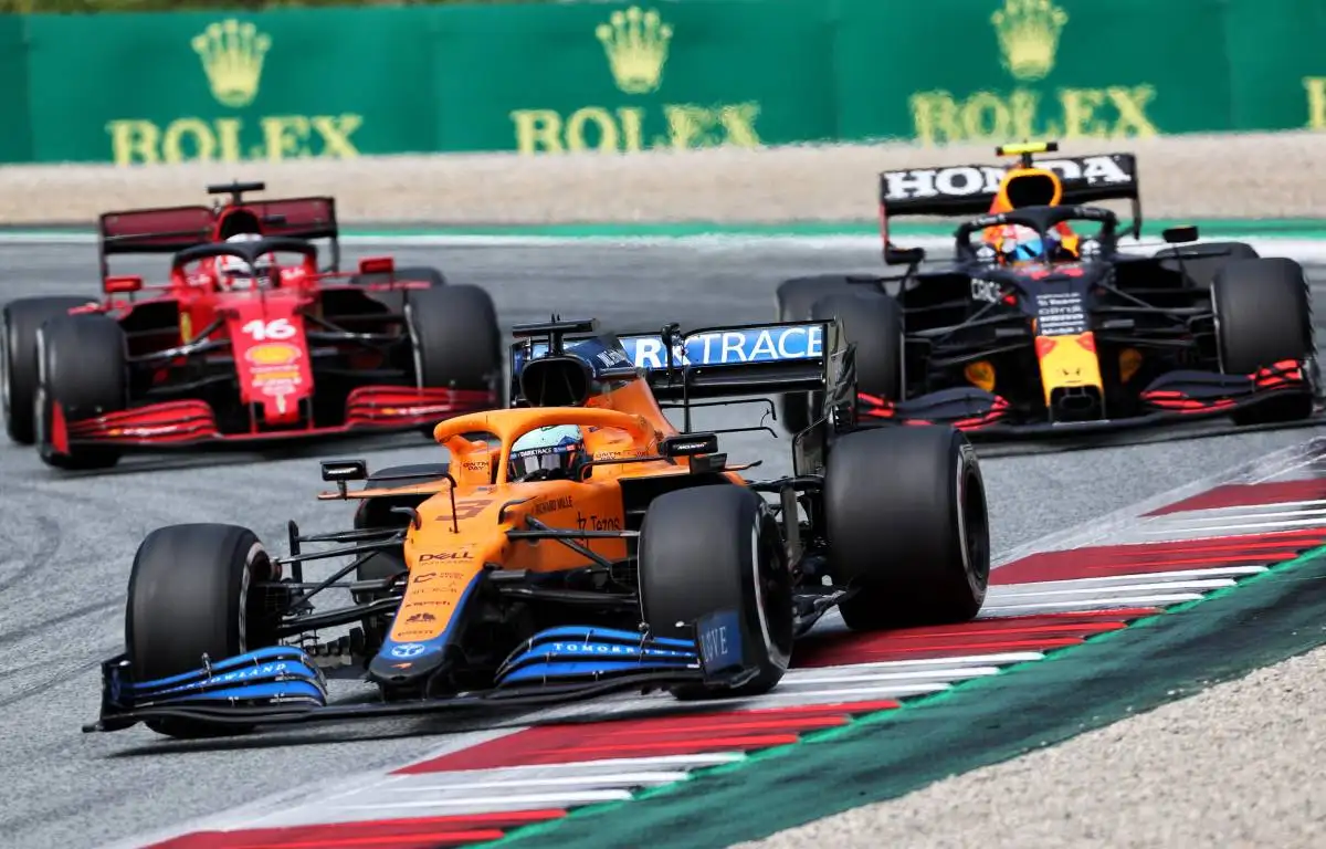 Daniel Ricciardo, McLaren, ahead of Red Bull and Ferrari