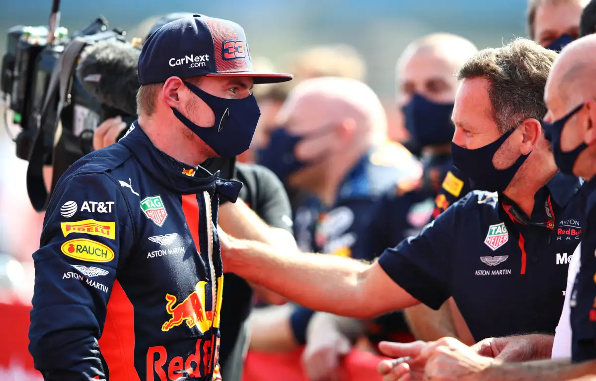 Max Verstappen and Christian Horner