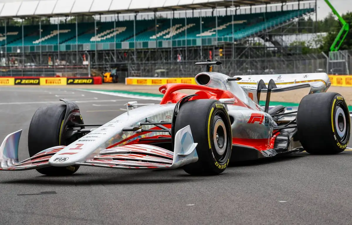 Model of the 2022 Formula 1 car. Silverstone, July 2021.
