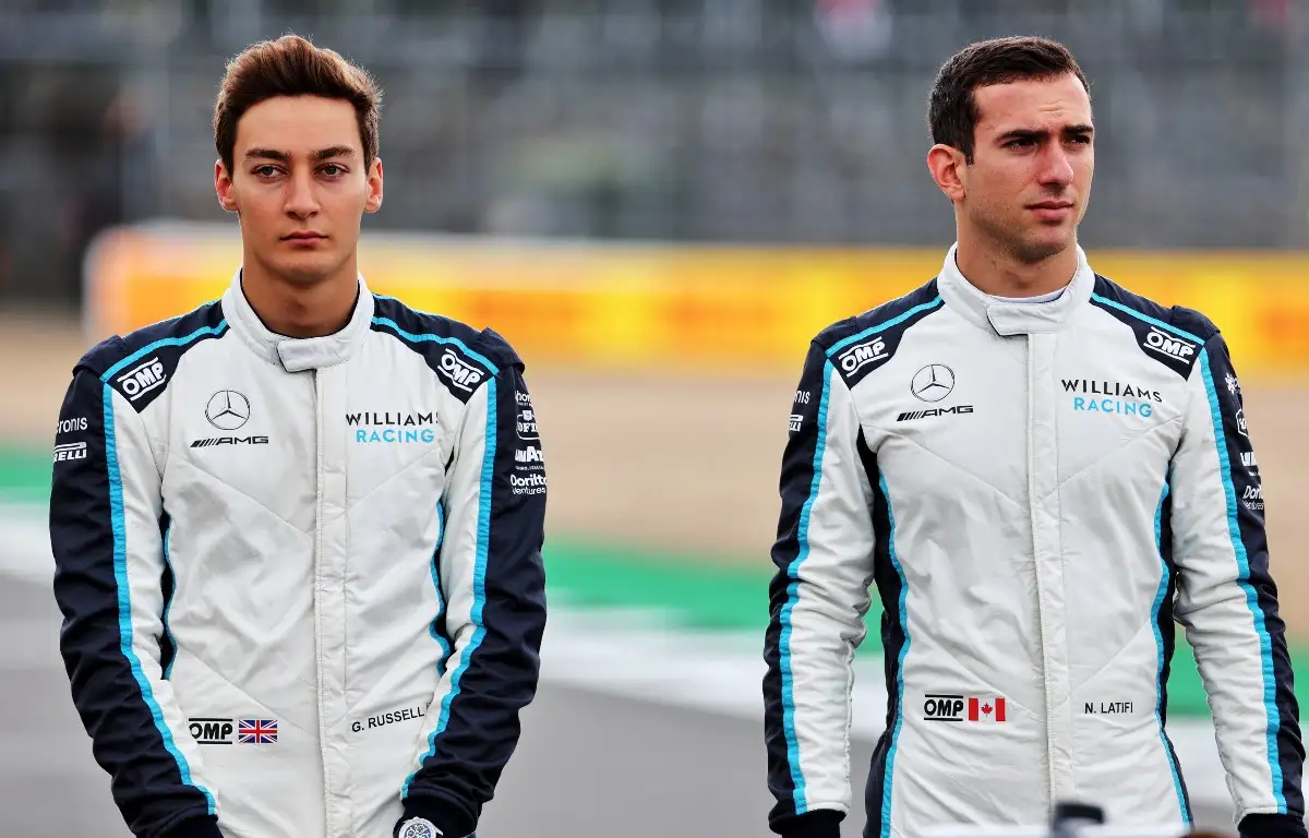 George Russell and Nicholas Latifi at the 2022 car launch. Great Britain July 2021