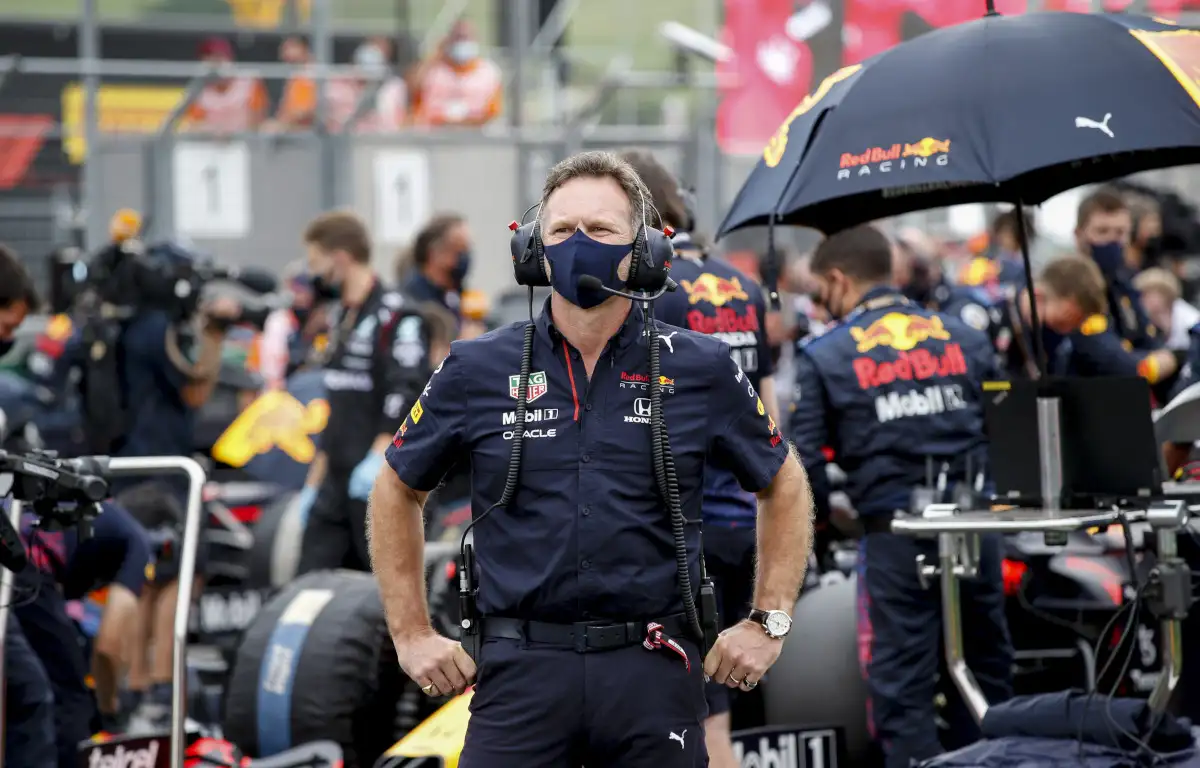 Christian Horner on the grid in Hungary. Hungary August 2021.