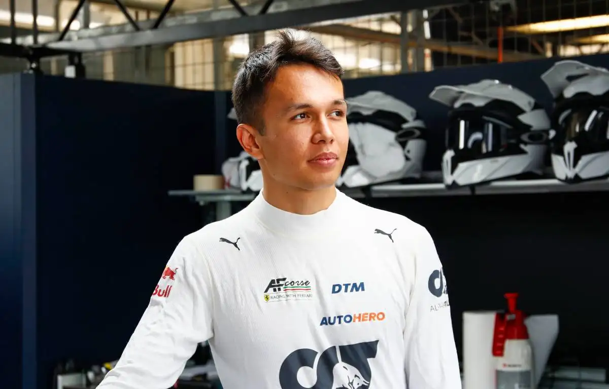 Alex Albon in DTM garage. Lausitzring July 2021.