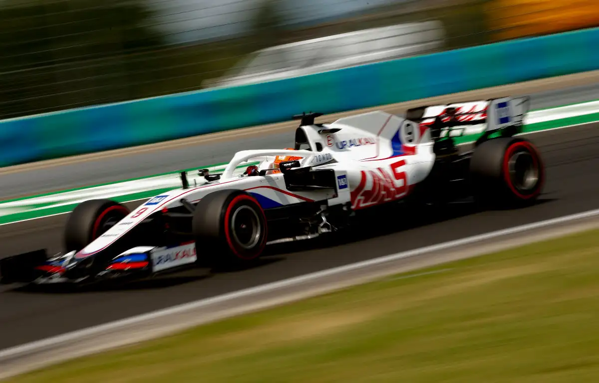 Nikita Mazepin in action for Haas. Hungary, July 2021.