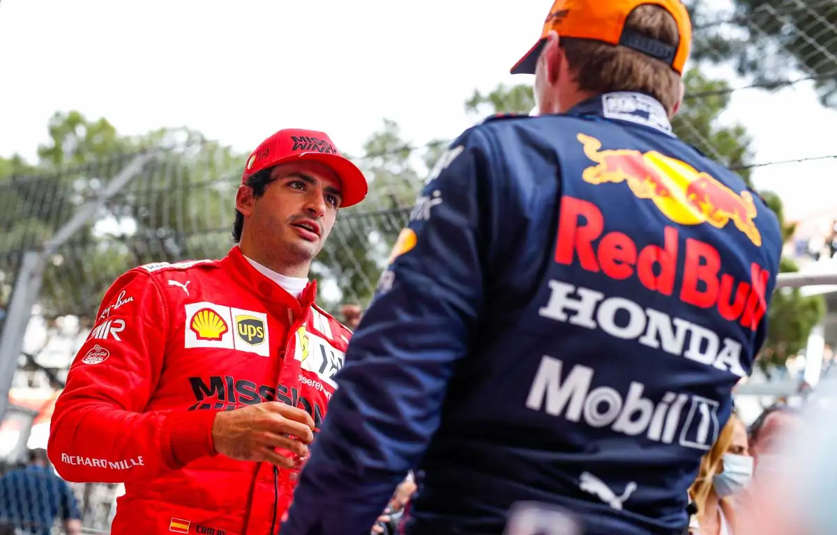 Carlos Sainz and Max Verstappen chat in Monaco.