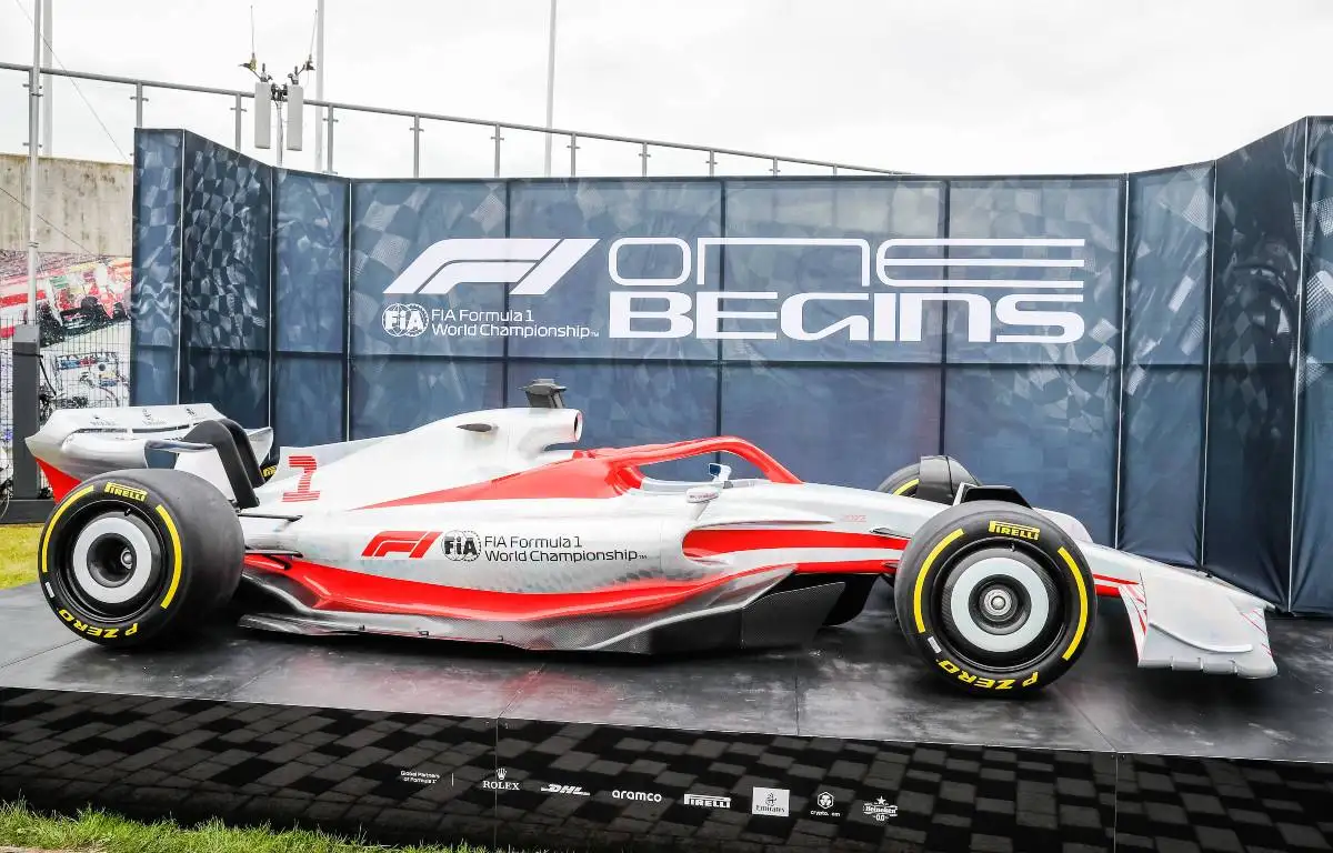 2022 prototype F1 car on display at the British GP. Silverstone July 2021.