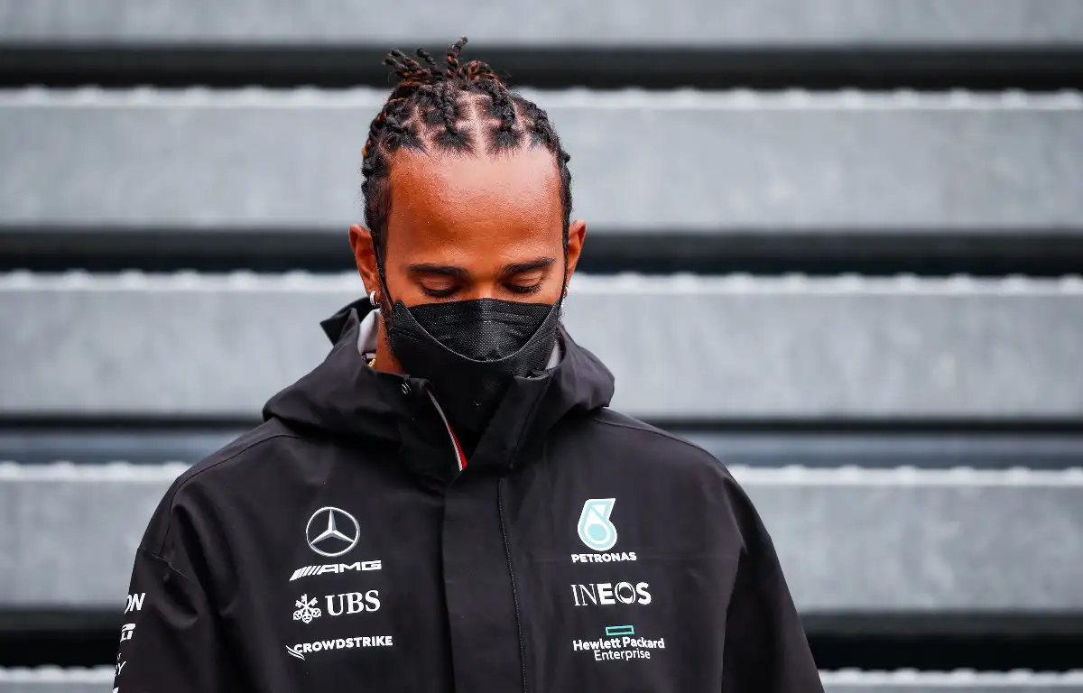 Lewis Hamilton with eyes down in the paddock. Netherlands, September 2021.