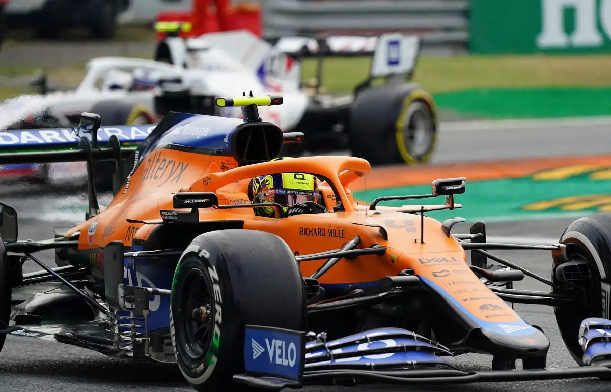 Lando Norris with a Haas. Italy September 2021