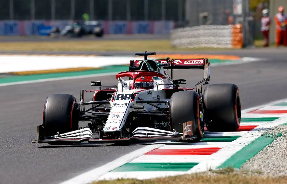 Robert Kubica's Alfa Romeo during free practice for the Italian GP. Monza September 2021.