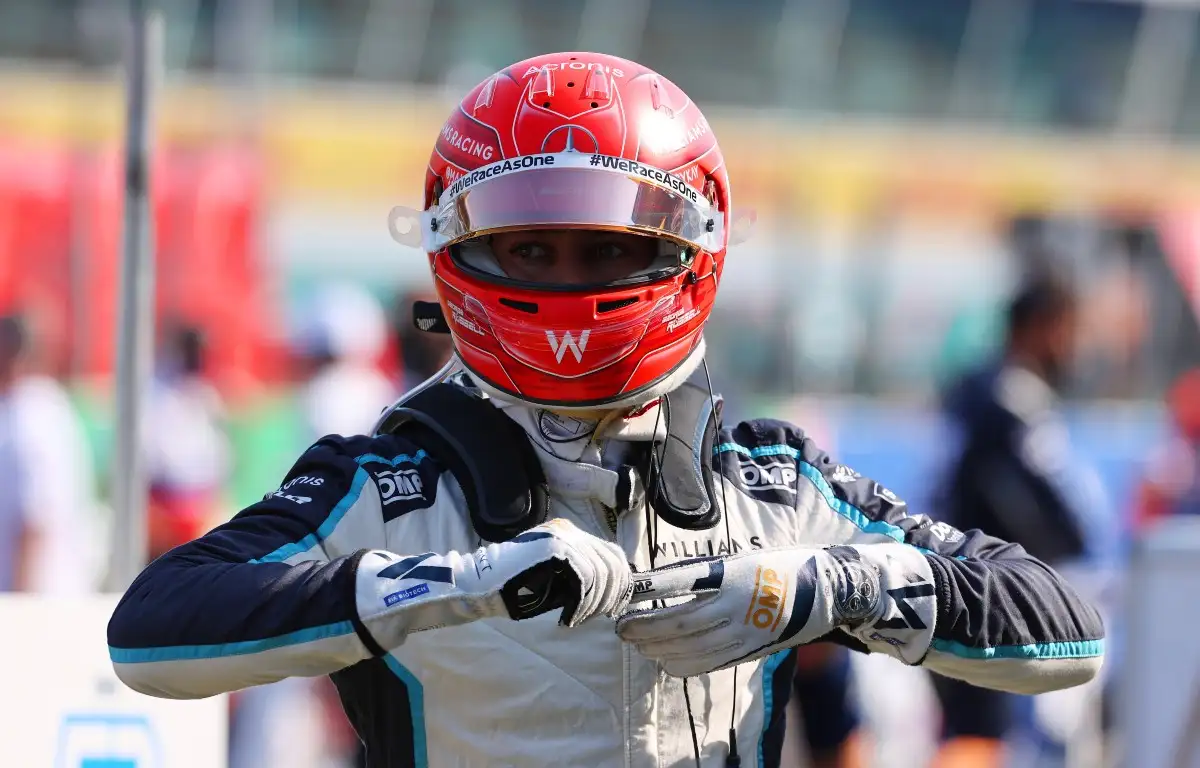 George Russell, Williams, removing his gloves at Monza. Italy, September 2021.