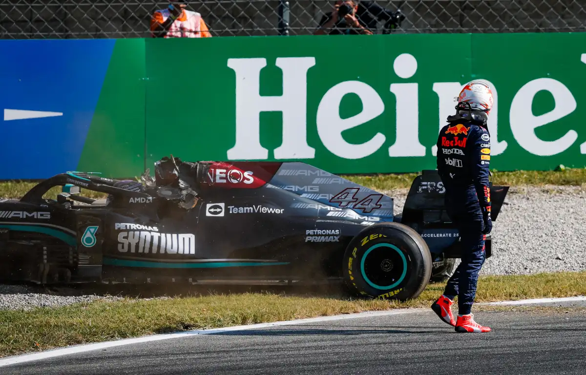 Max Verstappen walks away from Lewis Hamilton. Italy September 2021.