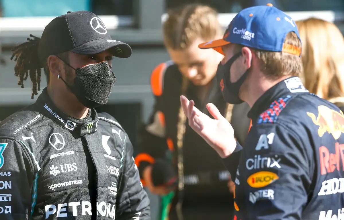 Lewis Hamilton and Max Verstappen in conversation. Italy September 2021