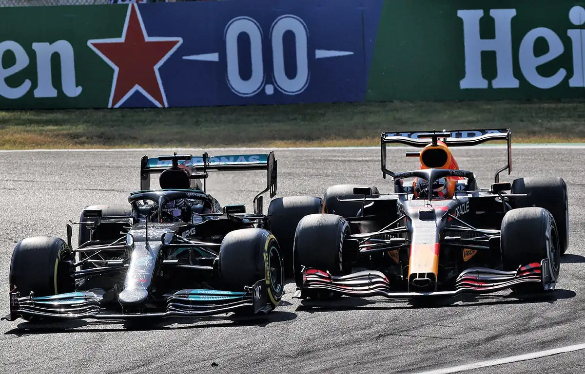 Lewis Hamilton and Max Verstappen. Monza September 2021
