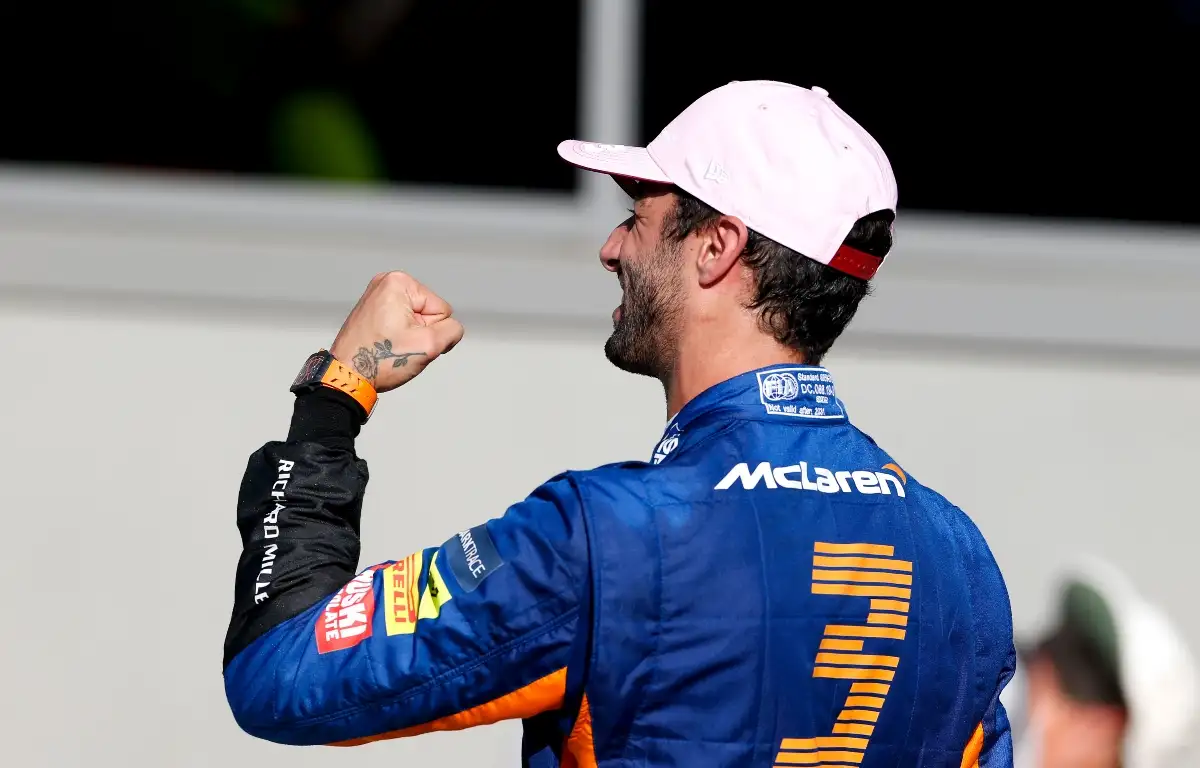 Daniel Ricciardo celebrates. Italy September 2021