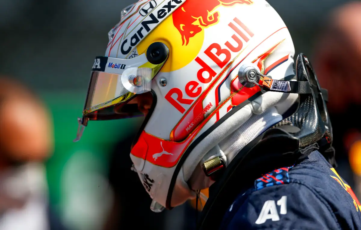 Max Verstappen Red Bull helmet. Italy September 2021