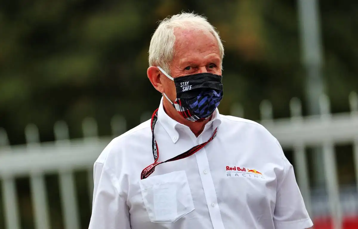 Helmut Marko wearing a face mask. Monza September 2021.