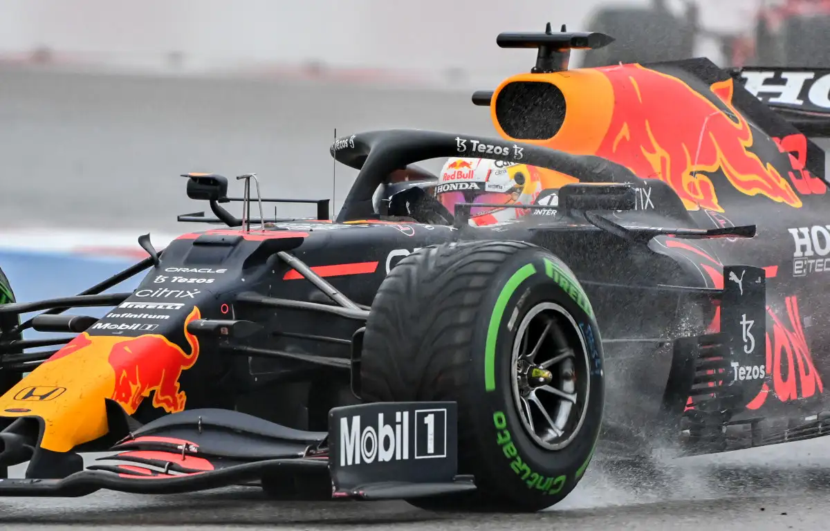 Max Verstappen intermediate tyres. Russia September 2021