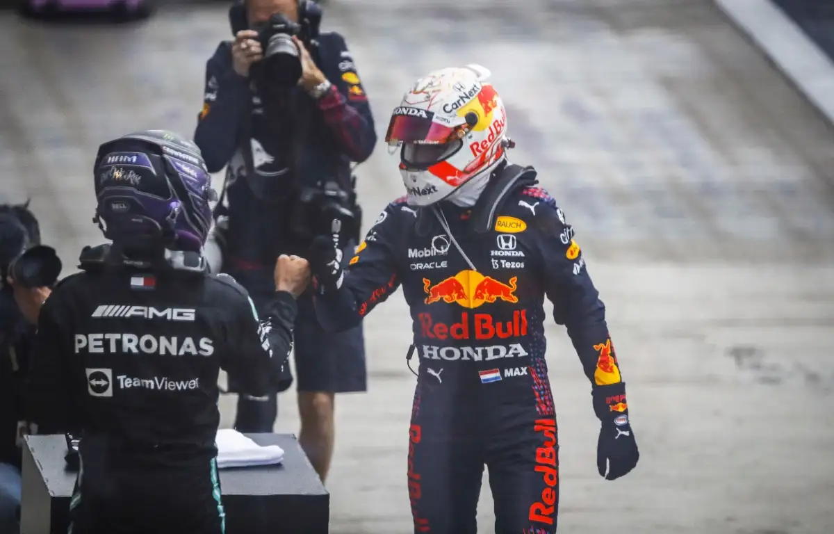 Lewis Hamilton and Max Verstappen at Sochi. Russia September 2021