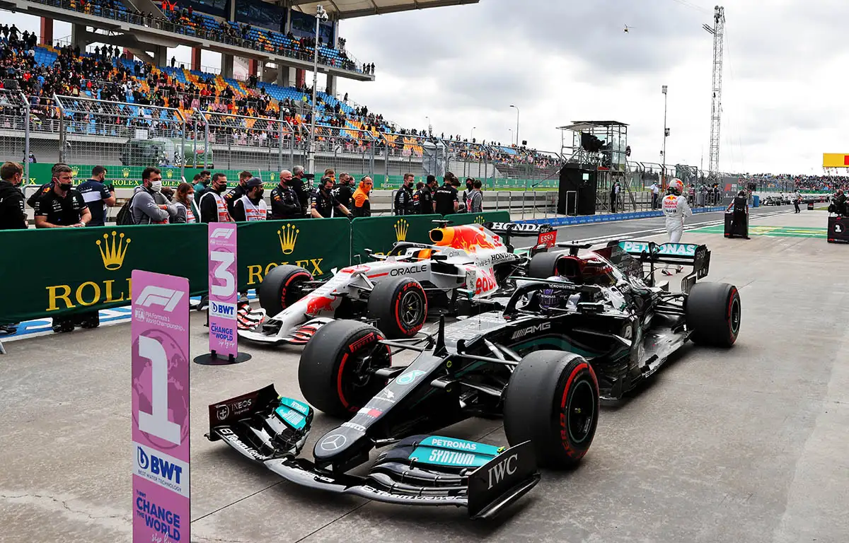 Lewis Hamilton fastest in qualifying for the Turkish Grand Prix. Istanbul October 2021