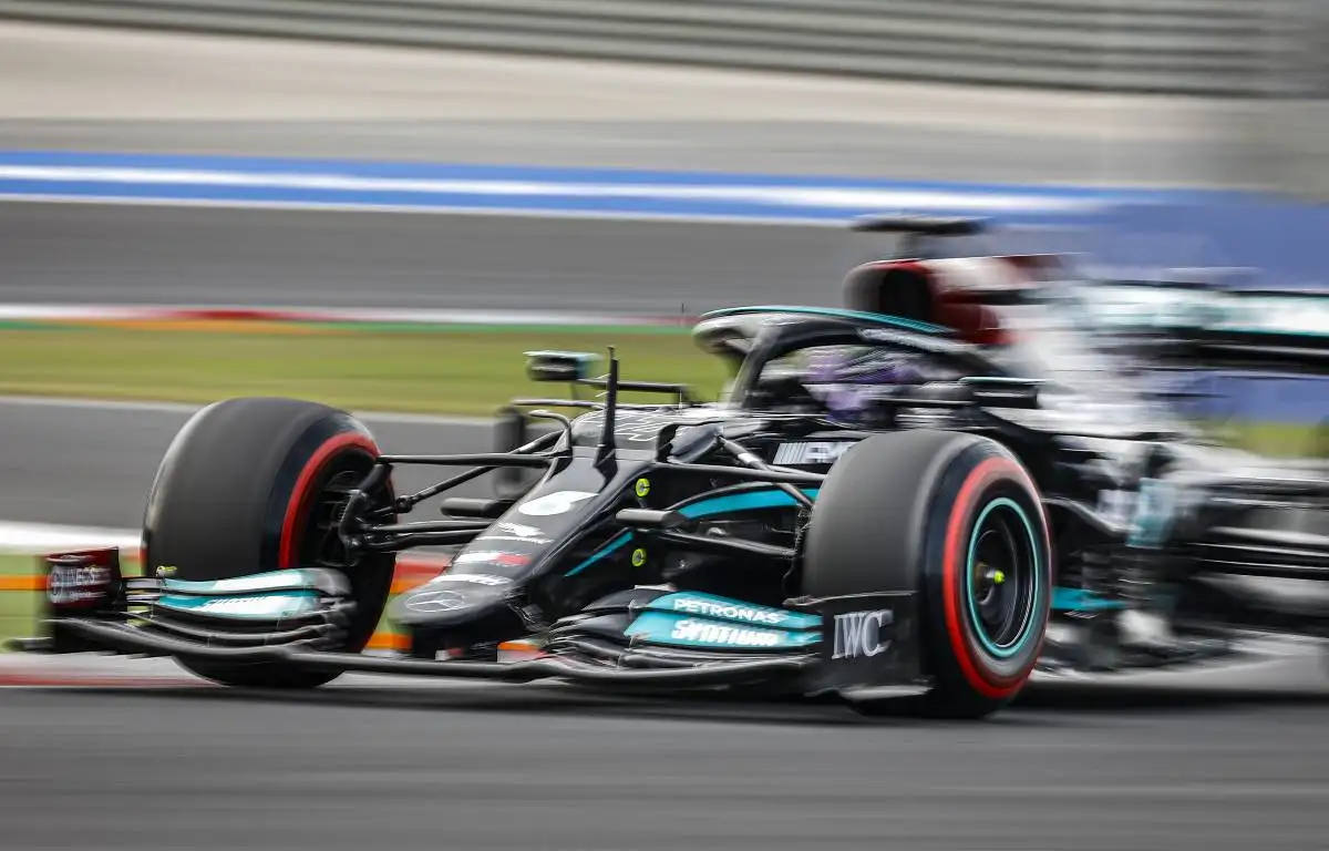 Lewis Hamilton's Mercedes during practice for the Turkish GP. Istanbul October 2021.