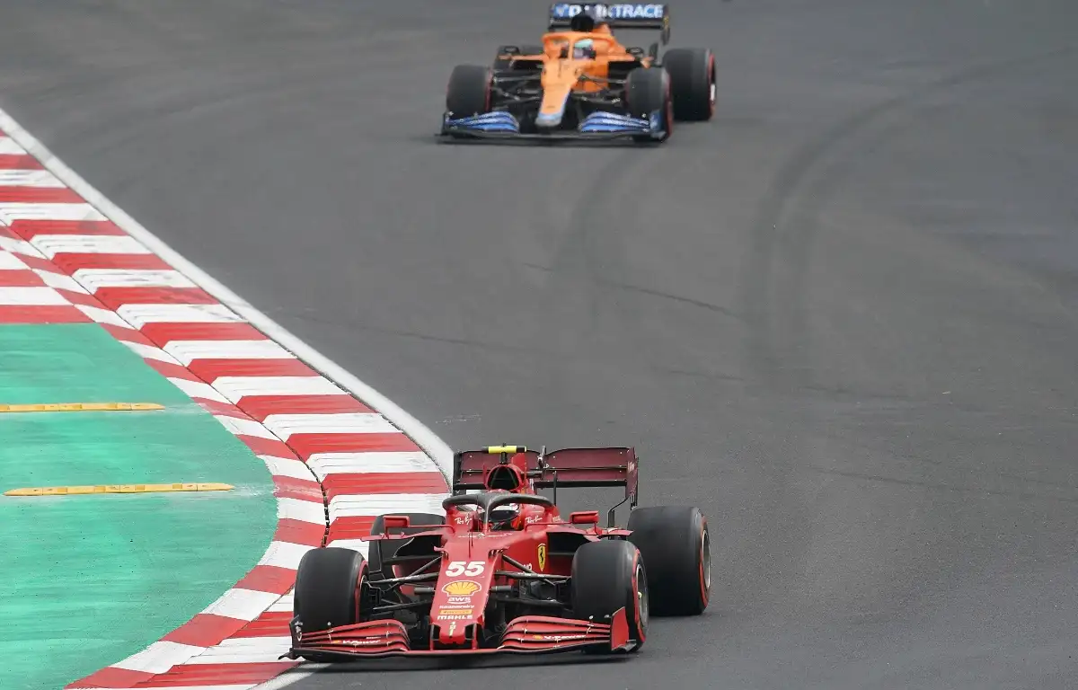 Daniel Ricciardo follows Carlos Sainz at Istanbul Park. Turkey October 2021