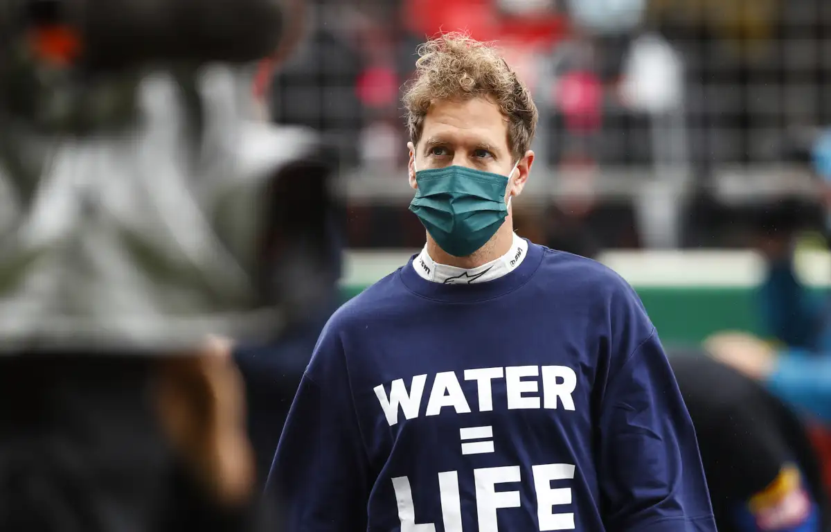 Sebastian Vettel in his water life tshirt. Turkey October 2021
