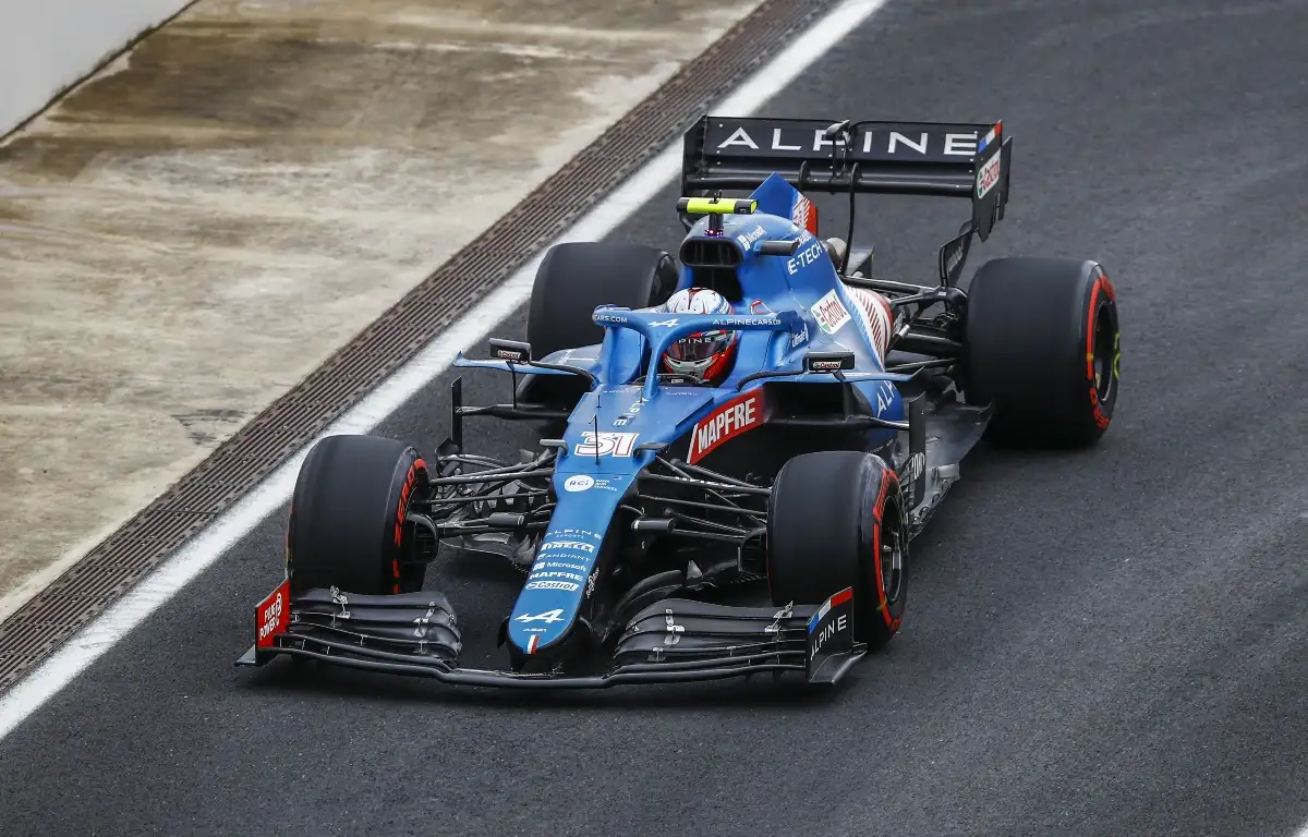 Esteban Ocon drives his Alpine during the Turkish Grand Prix. Turkey October 2021