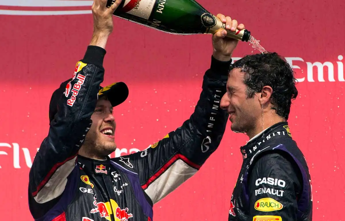 Red Bull drivers Sebastian Vettel and Daniel Ricciardo. Canada 2014.
