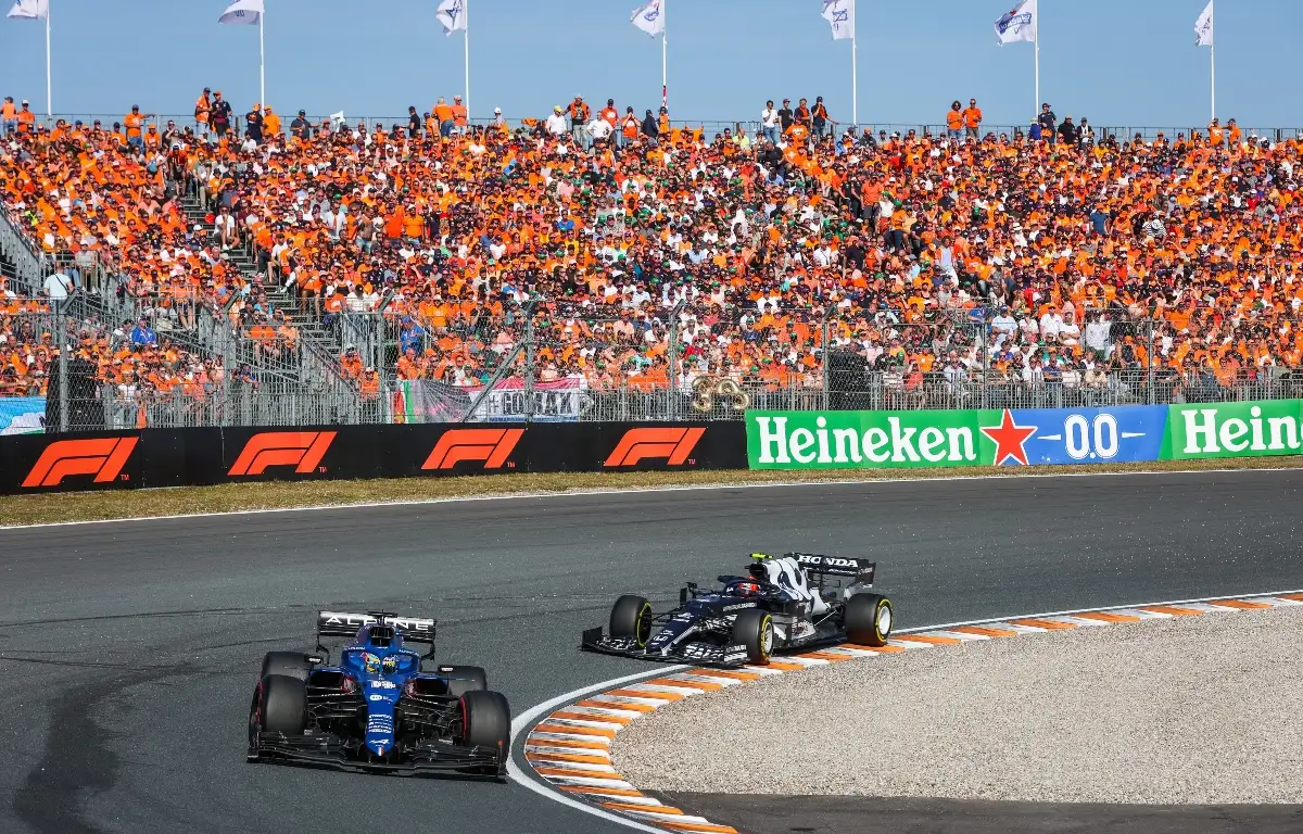 Fernando Alonso and Pierre Gasly racing. Netherlands September 2021