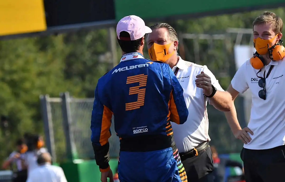 Daniel Ricciardo and Zak Brown. Monza September 2021.