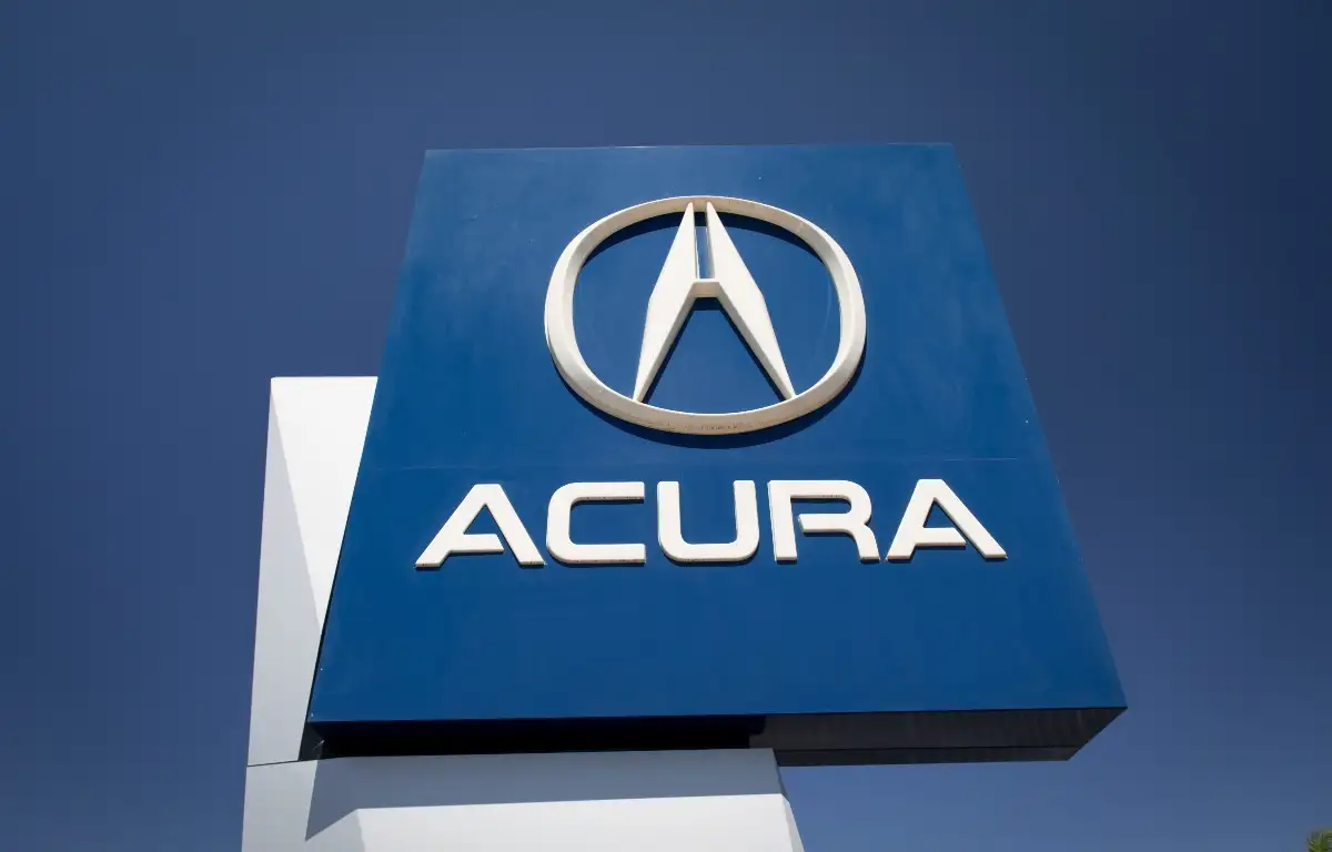 The Acura logo at a factory. September 2018