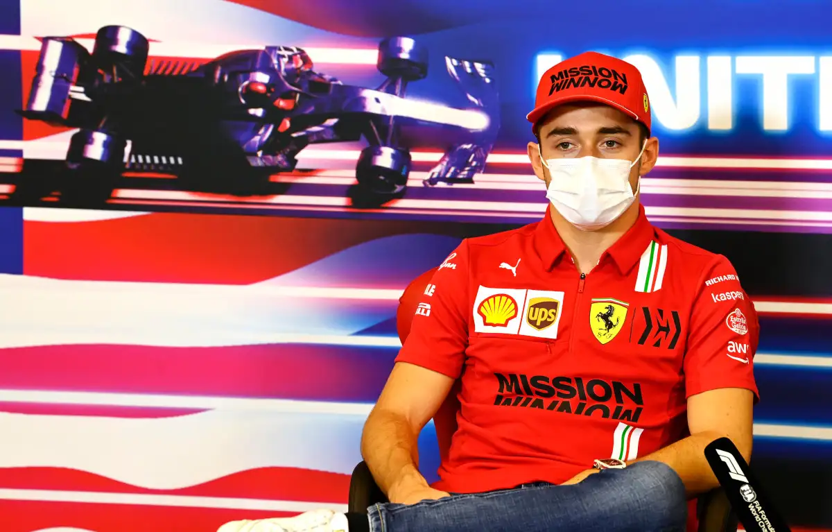 Charles Leclerc speaks to the media. Austin October 2021