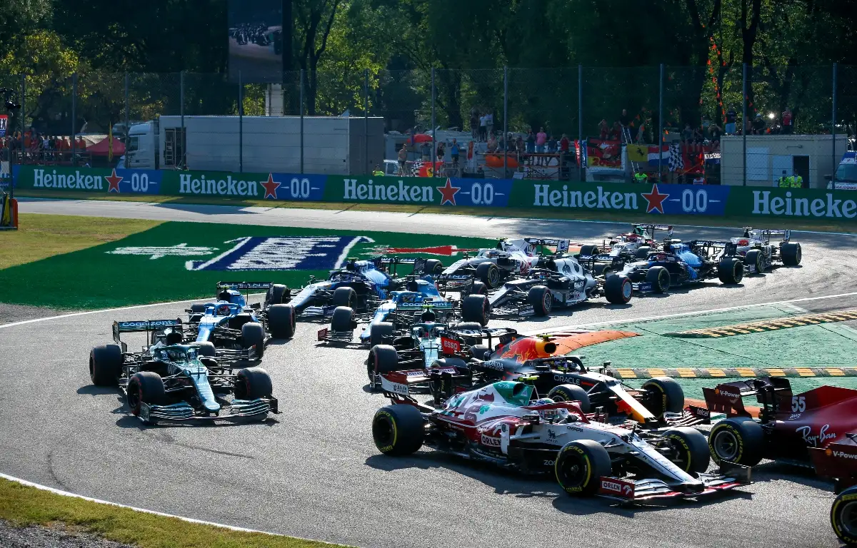 The start of sprint qualifying at Monza. Italy September 2021