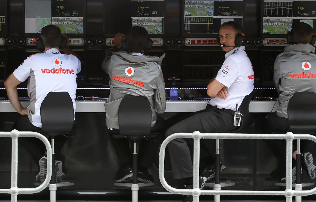 Martin Whitmarsh on the McLaren pit wall. Australia March 2012