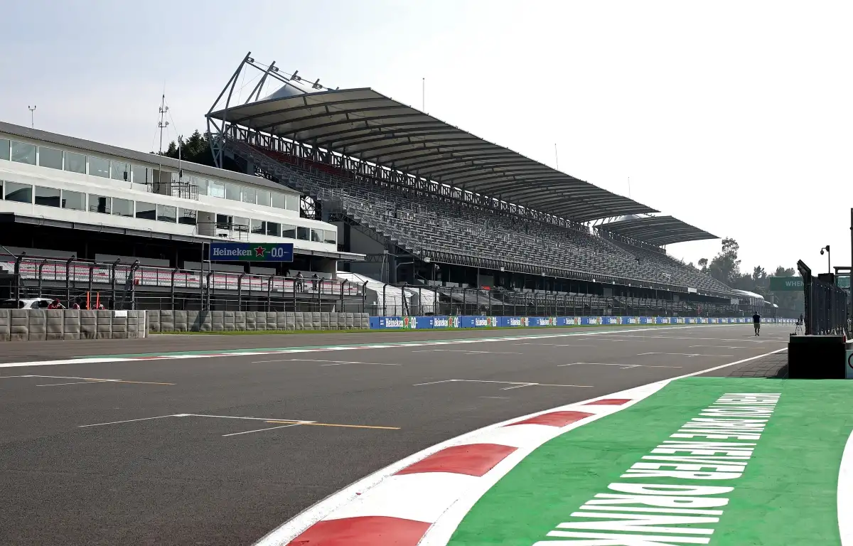 The start/finish straight at the Mexican Grand Prix. Mexico October 2019