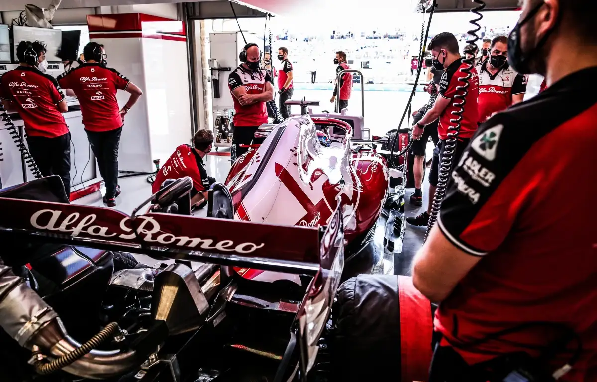 Kimi Raikkonen preparing to leave the garage. Austin October 2021