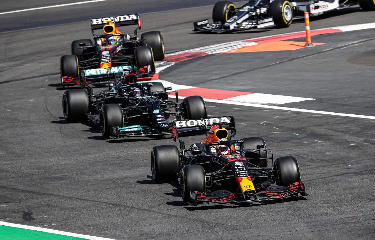 Red Bull lead Mercedes in Mexico. November 2021.