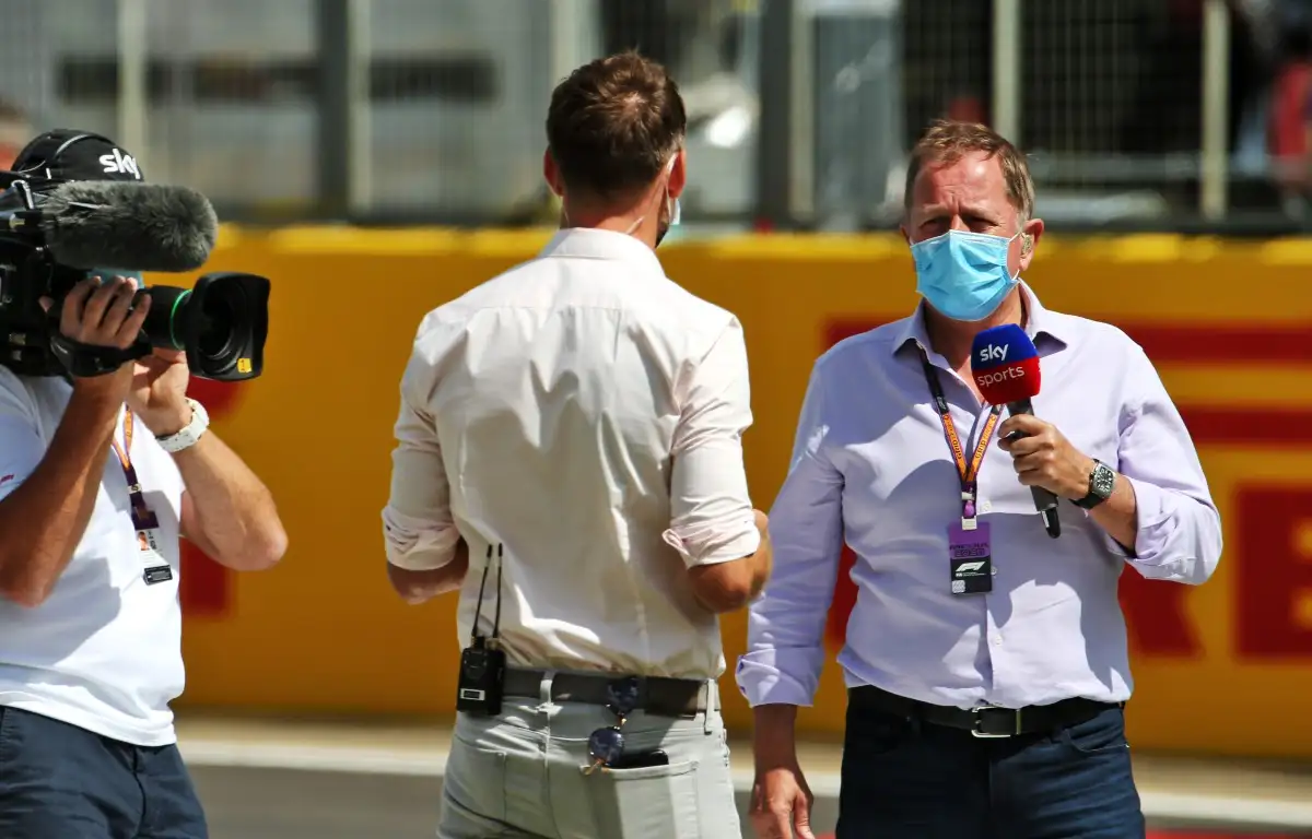 Martin Brundle and Jenson Button on the Silverstone grid. August 2019.