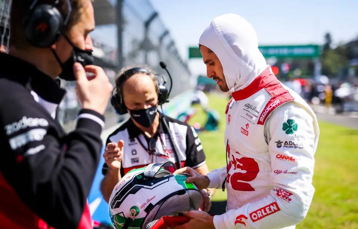 Antonio Giovinazzi on the grid with Alfa Romeo mechanics. Mexico November 2021