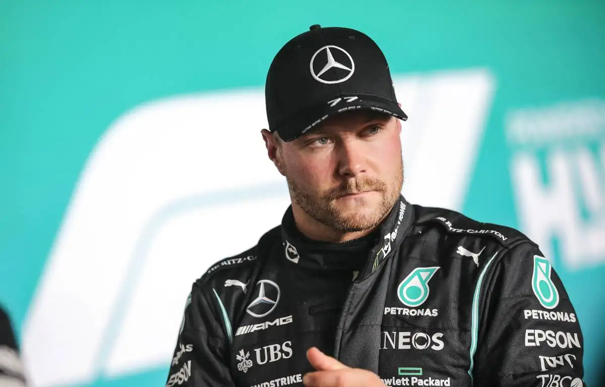 Valtteri Bottas looking stern at the Qatar GP. Lusail November 2021.