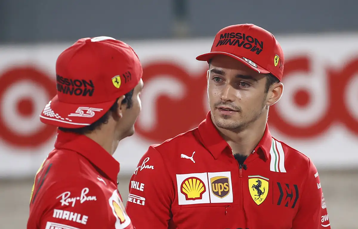 Ferrari drivers Charles Leclerc and Carlos Sainz. Qatar November 2021